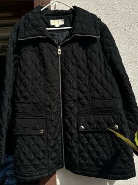 Michael Kors Black Quilted Zip-Front Puffer Jacket